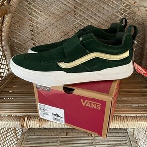 Vans Kyle Pro 2 in Forest Green/Gold Velcro Skate Sneakers Men’s 10.5
